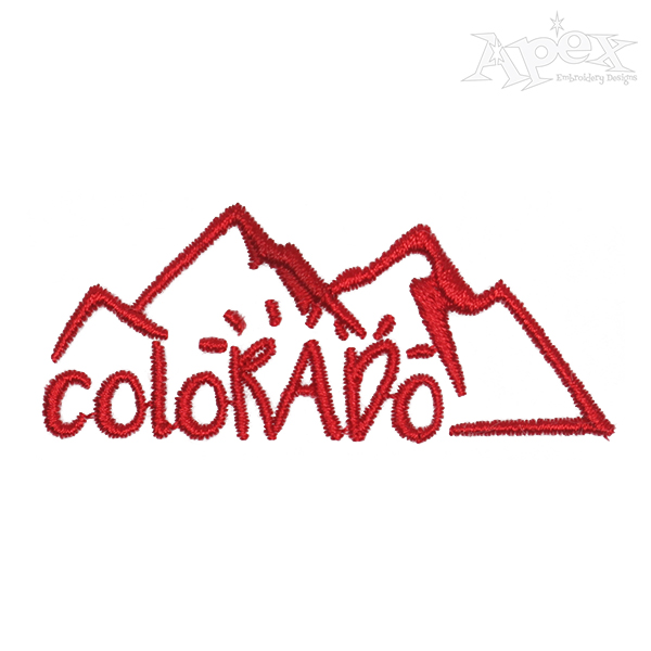 Colorado Mountain Embroidery Design