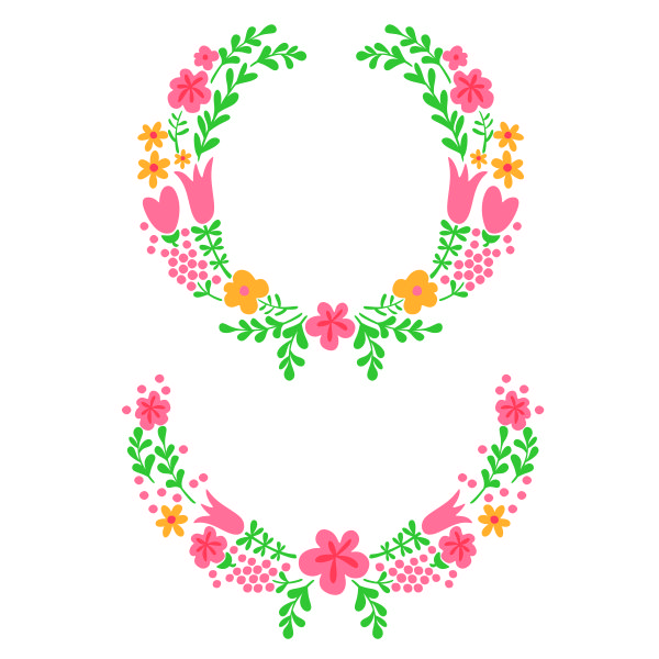 Spring Flowers Wreath SVG Cuttable Design