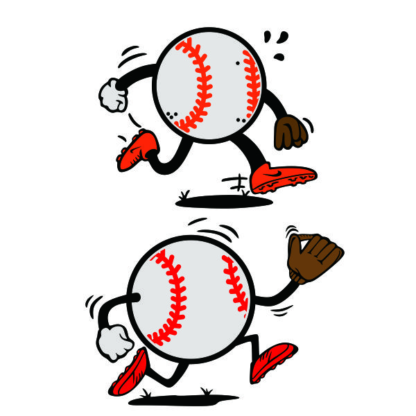 Running Baseball Softball SVG Cuttable Design