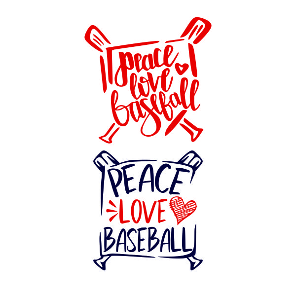Peace Love Baseball SVG Cuttable Design