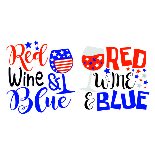 Red Wine and Blue SVG Cuttable Design