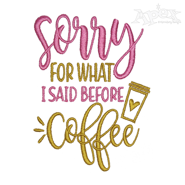 Rise and Shine Coffee Embroidery Design