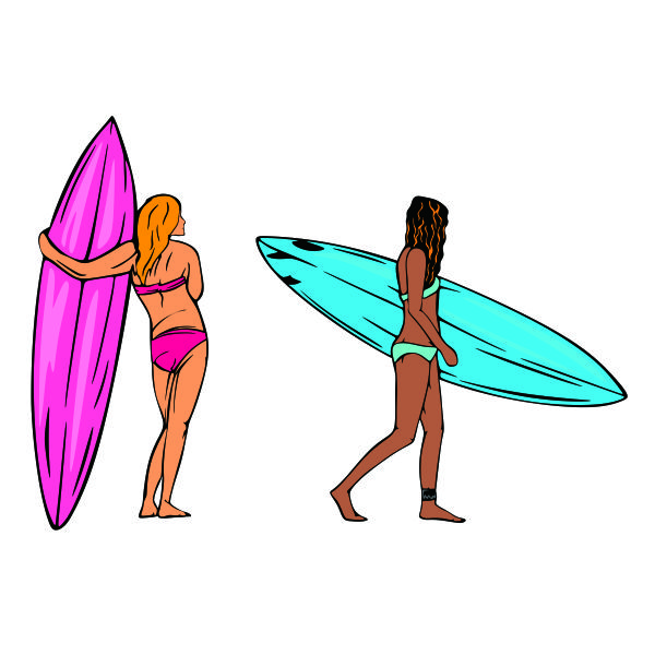 Surfer Surfing Surf Girl SVG Cuttable Design