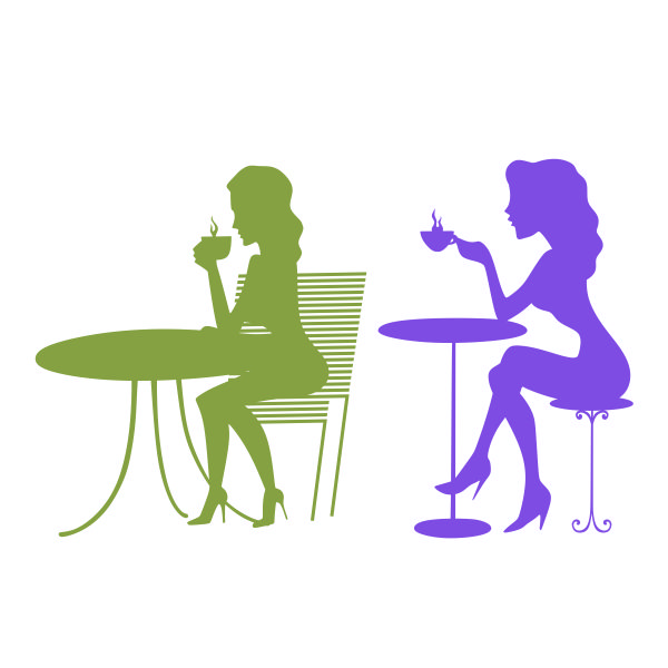 Girl Drinking Coffee SVG Cuttable Designs