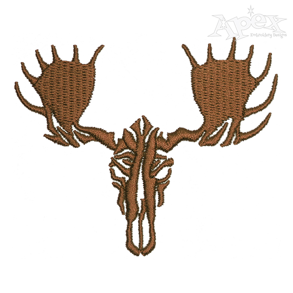 Moose Skull Embroidery Design