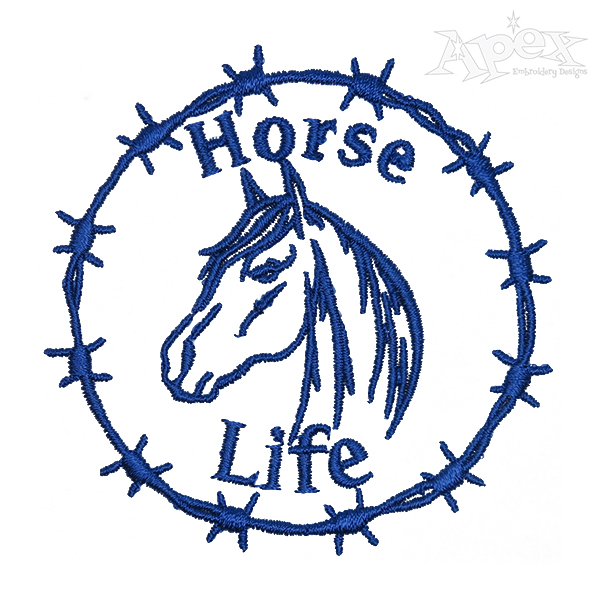 Horse Life Embroidery Design