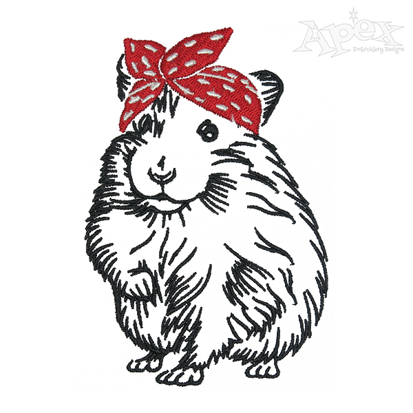 Bandana Hamster Embroidery Design