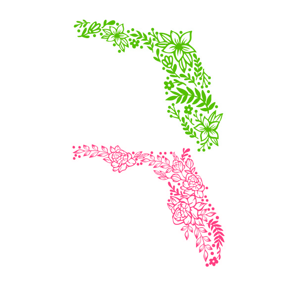 Floral Florida SVG Cuttable Design