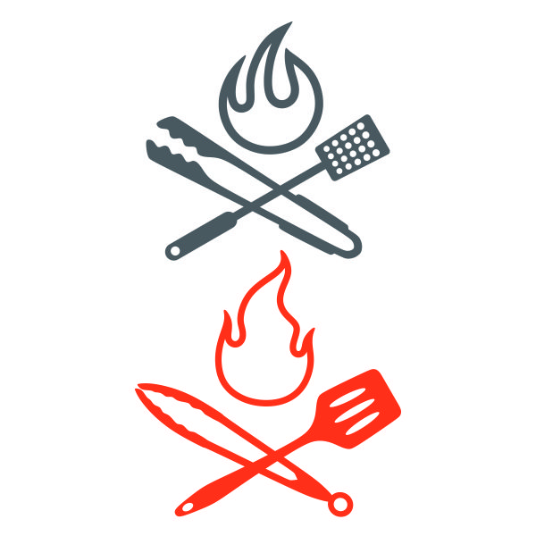 Spatula and Tong on Fire SVG Cuttable Design