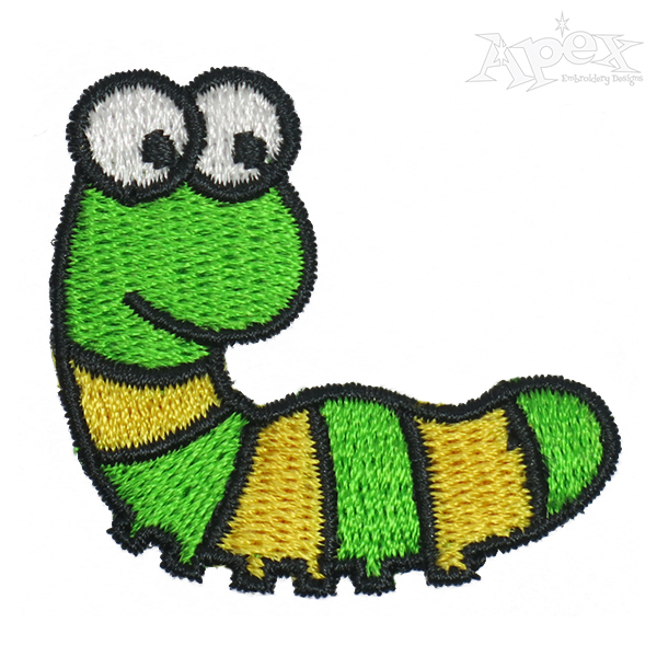 Cute Little Worm Embroidery Design