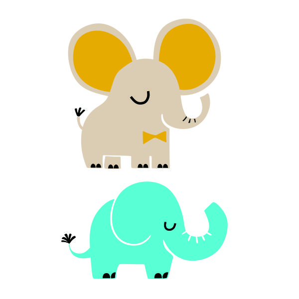 Adorable Elephant SVG Cuttable Design