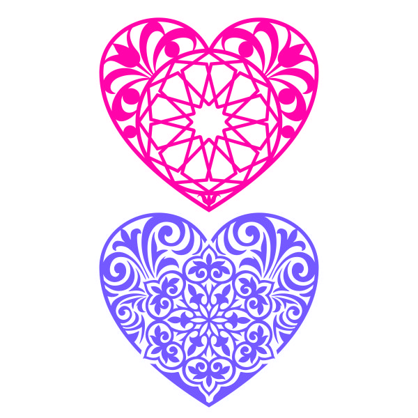 Floral Kaleidoscope Heart SVG Cuttable Design