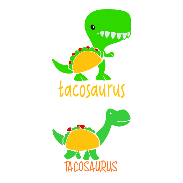 Tacosaurus Taco Dinosaur SVG Cuttable Design