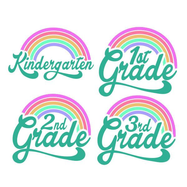 Rainbow Grade School SVG Cuttable Design