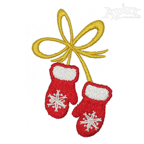 Winter Mitten Gloves Embroidery Design