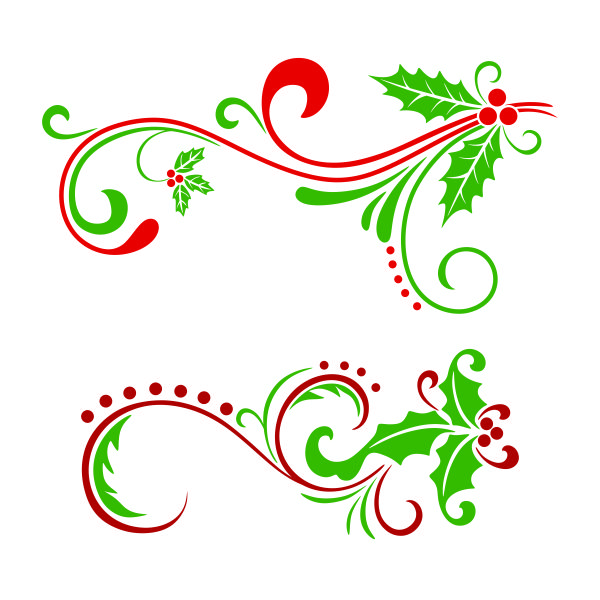 Christmas Holly Swash SVG Cuttable Design