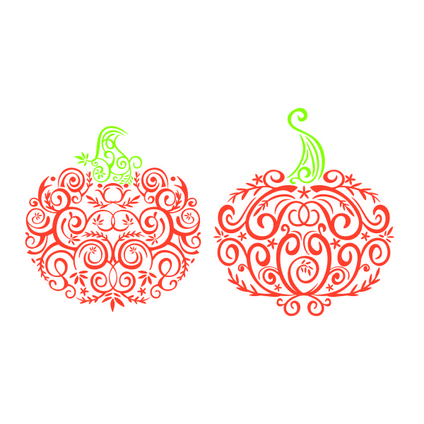 Symmetric Flourish Pumpkin SVG Cuttable Design