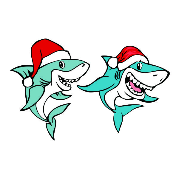 Christmas Shark SVG Cuttable Design