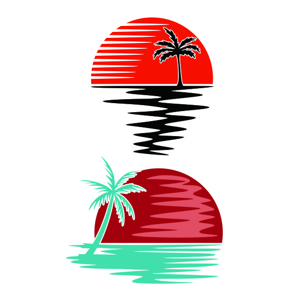 Sunset Beach SVG Cuttable Design