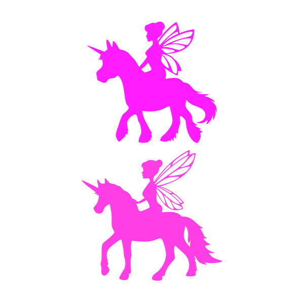 Fairy and Unicorn Silhouette SVG Cuttable Design