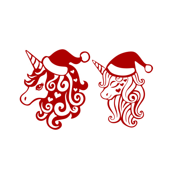 Christmas Santa Unicorn SVG Cuttable Design