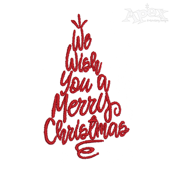 We Wish You A Merry Christmas Embroidery Design