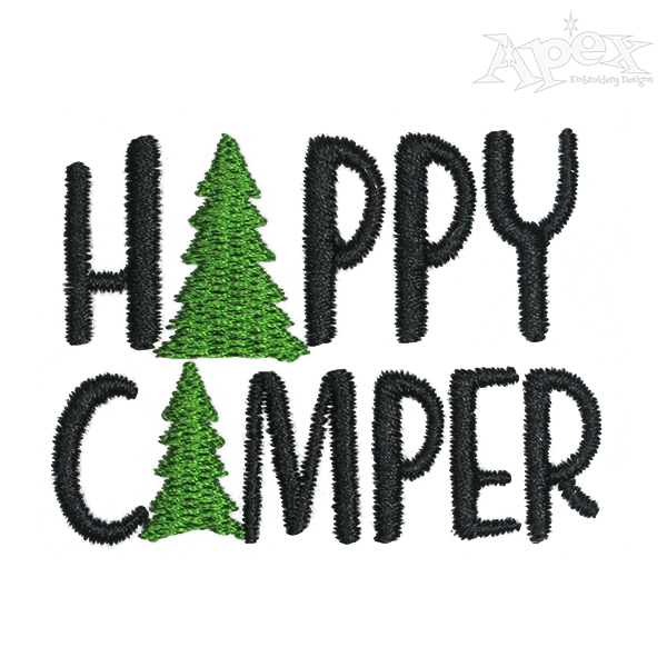 Happy Camper Embroidery Design