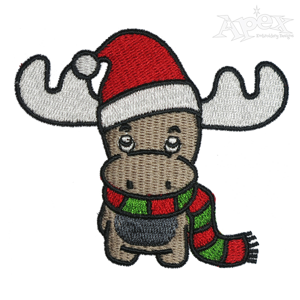 Cute Christmas Reindeer Embroidery Design