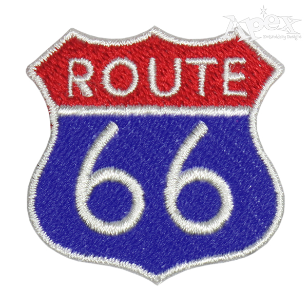 Route 66 Badge Embroidery Design