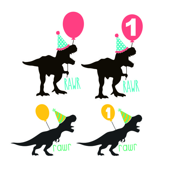 Birthday Dinosaur Cuttable Design