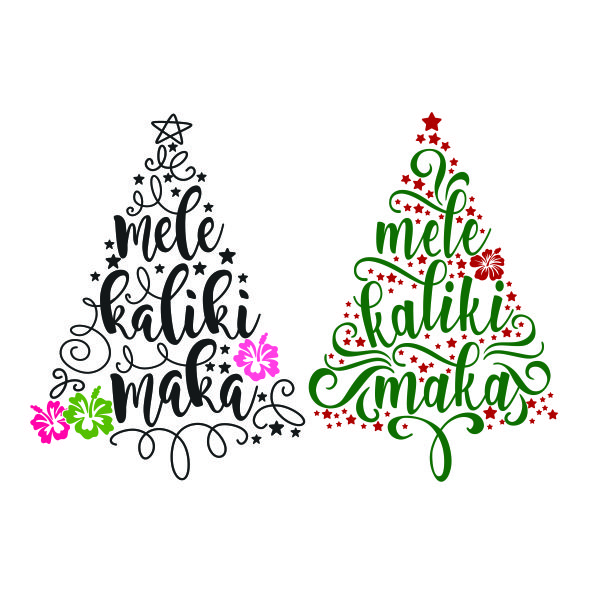 Melekalikimaka Christmas Tree SVG Cuttable Design