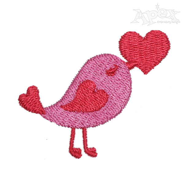 Valentine Love Bird Heart Embroidery Design