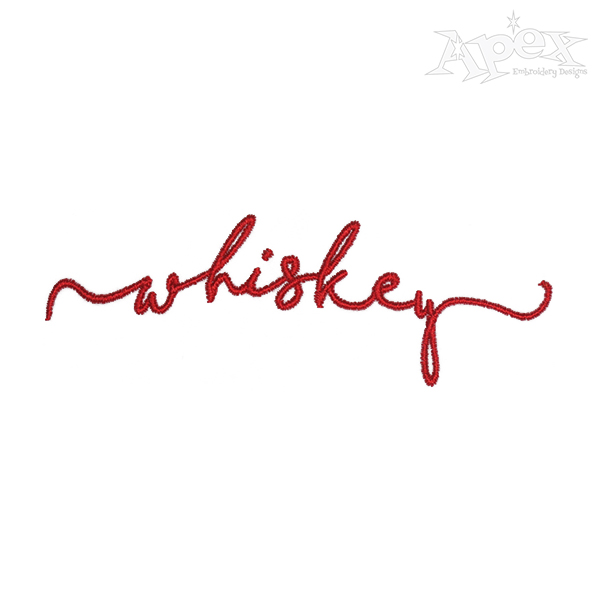 Whiskey Embroidery Design