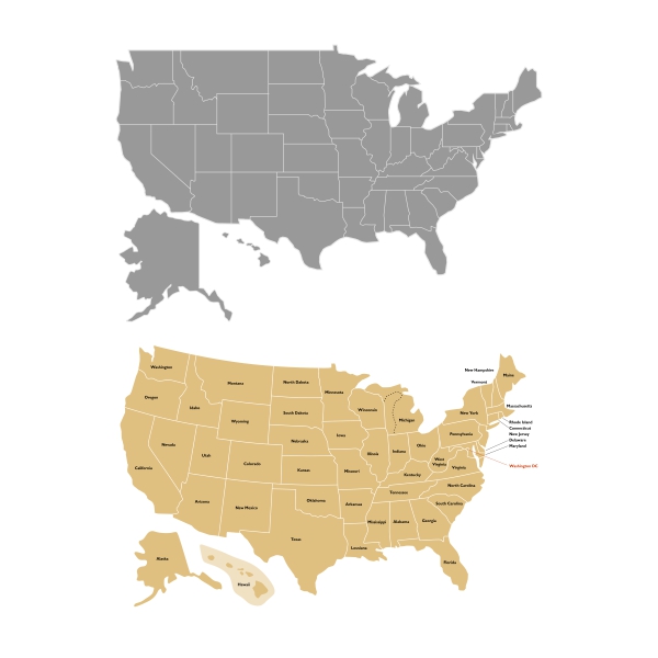 US Map Cuttable Design