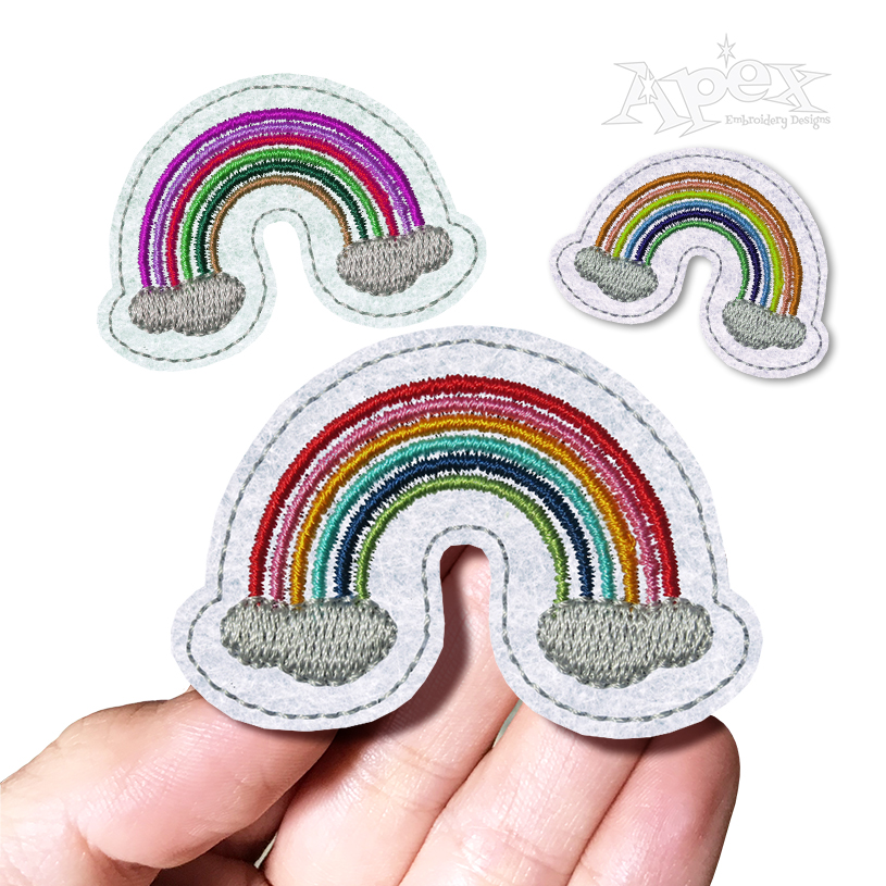 Rainbow Feltie Embroidery Design