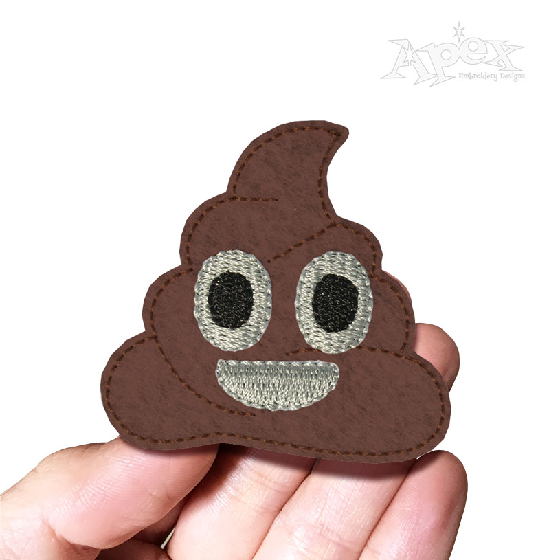 Poop Emoji Feltie Embroidery Design
