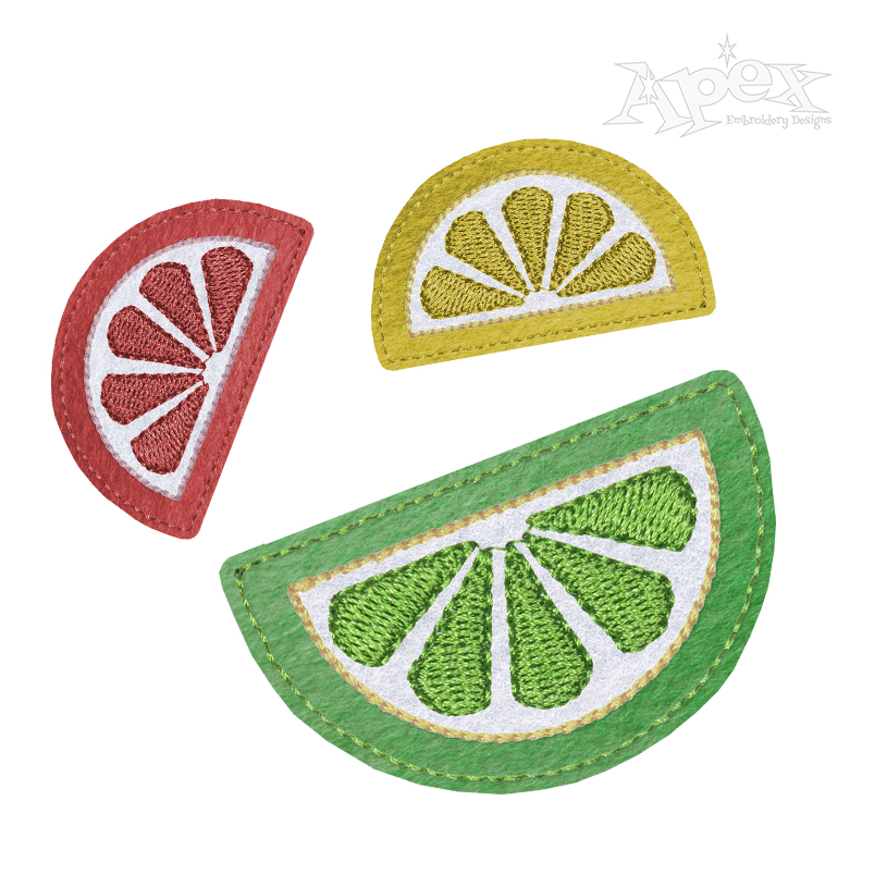 Citrus Slice Jelly Candy Feltie Embroidery Design