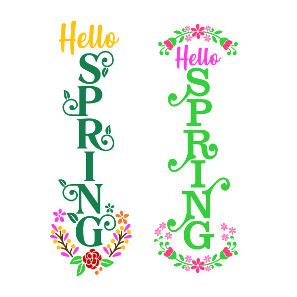 Hello Spring Sign SVG Cuttable Design