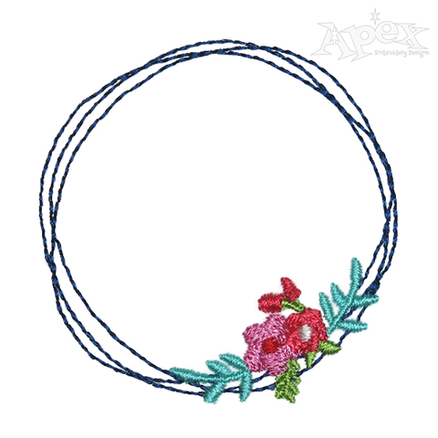 Flowers Wreath Embroidery Design