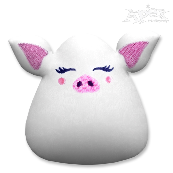 Little Cute Pig Stuffie ITH Embroidery Design