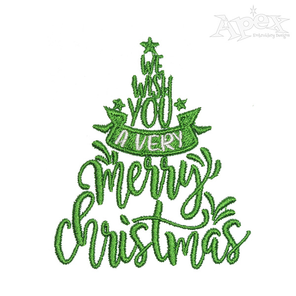 We Wish You a Very Merry Christmas Embroidery Design