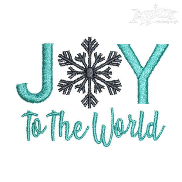 Joy To The World Embroidery Design