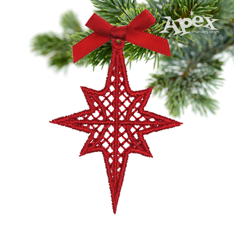 Christmas Cross Star Earrings Free Standing Lace ITH Embroidery Design