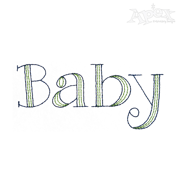 Baby Sketchfun Embroidery Font