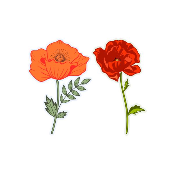 Poppy Flower Sticker Cuttable Design