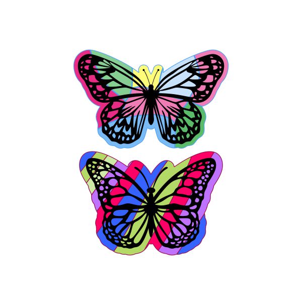Gradient Butterfly Sticker Cuttable Design