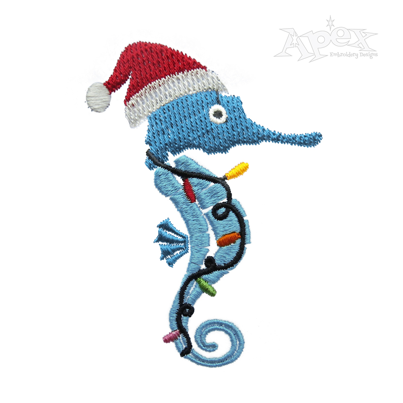 Christmas Hippocampus Embroidery Design