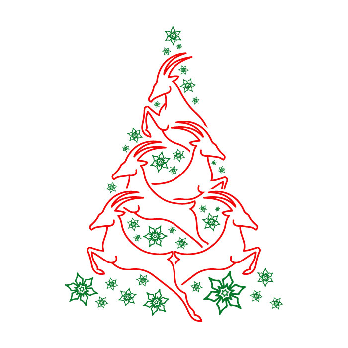 Antelope Christmas Tree Cuttable Design
