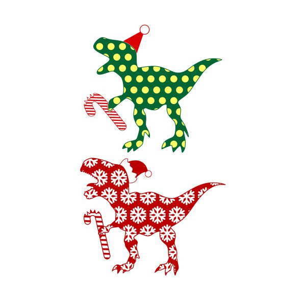 Christmas Patterned Dinosaur Cuttable Design