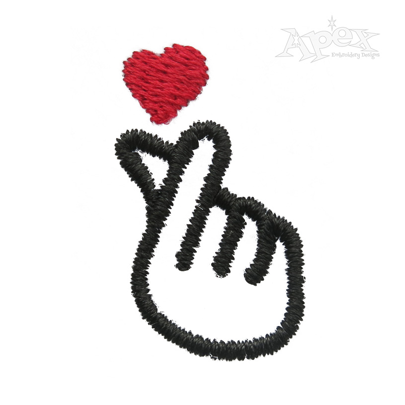 Finger Heart Embroidery Design